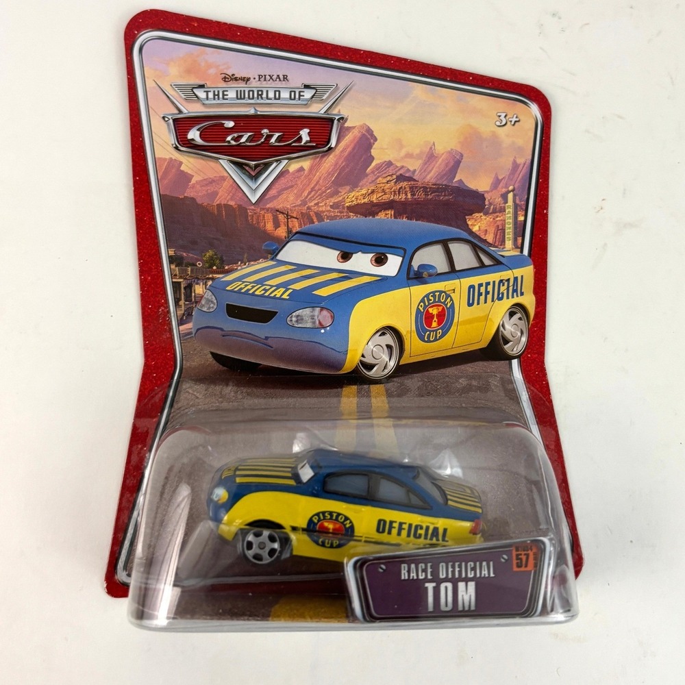 2008 Disney Pixar Cars Race Official Tom #57 M4242 World of Cars Sealed
